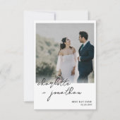 最高のDay Ever Photo書道スクリプ結婚ト サンキューカード (正面)