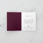 最高のDay Ever Plumの写真結婚ありがとう サンキューカード (内部)