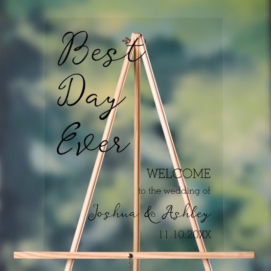 最高のDay Ever Script Writhal結婚's Welcome アクリルサイン (ニュートラル)