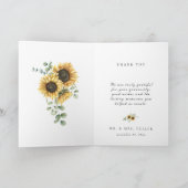 最高のDay Ever Sunflowerの写真結婚ありがとう サンキューカード (内部)