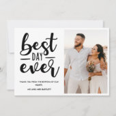 最高のDay Ever Wedding Day Photo Thank You サンキューカード (正面)