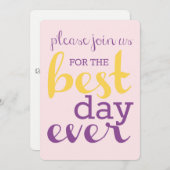 最高のDay Ever Wedding Invite(プルメリア/金ゴールド) 招待状 (正面/裏面)