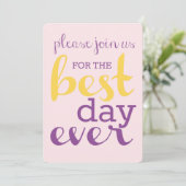 最高のDay Ever Wedding Invite(プルメリア/金ゴールド) 招待状 (スタンド正面)