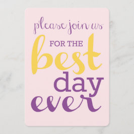 最高のDay Ever Wedding Invite(プルメリア/金ゴールド) 招待状