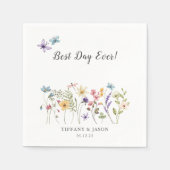 最高のDay Ever Wildflowerフローラの結婚カクテル スタンダードカクテルナプキン (正面)