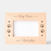 最高のDOG MOM ever – 木パーソナライズされた写真 レーザー彫刻フレーム (正面)