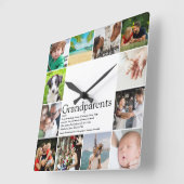 最高のEver祖父母の定義12写真 スクエア壁時計 (傾斜)