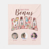 最高のEver  Bonus Mama Three Photo Mother's Day フリースブランケット (正面)