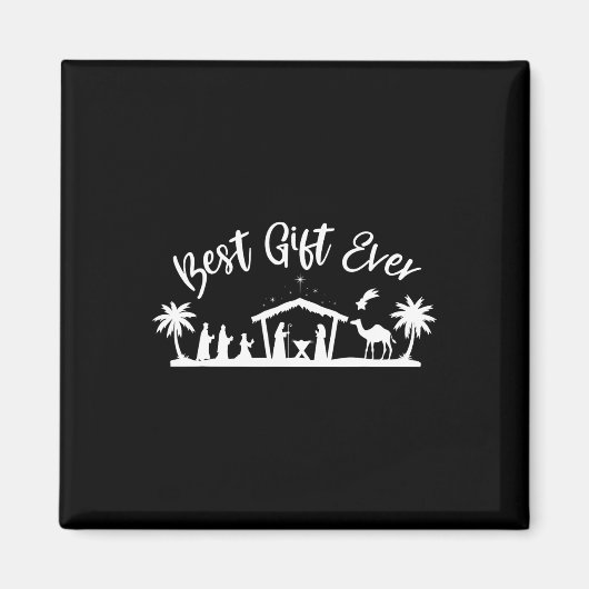 最高のEver Christmasカッコいい Jesus出生Scene Chri マグネット (正面)