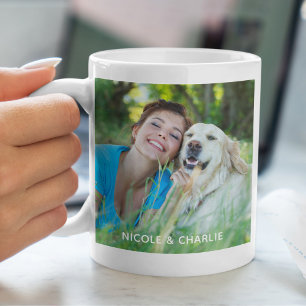 最高のEver Dog Mom パーソナライズされた Pet 2 Photo コーヒーマグカップ