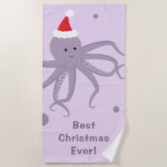 最高のEver Octopus Santa Purple Christmas ビーチタオル<br><div class="desc">あなたはもしある場所に暖かく素晴らしいクリスマス休暇に行くか、またはすでに住んでいる、この紫色のタコのサンタビーチタオルのためのあなたのために。このタオルは、あなたの休日の旅行が素晴らしく、楽しむことを思い出させる。Yes、あなたはは雪が降らないが、サンタの服にタコが入っていないことを意味しない…誰も存在しないことを証明することはできない。休憩楽しむとタコのサン楽しむタビーチタオルか2つ。エバ最高のータコサンタパープルクリスマスビーチタオル休日デザイン | ©Melissa Patton – アーティスト/イラストレーター</div>