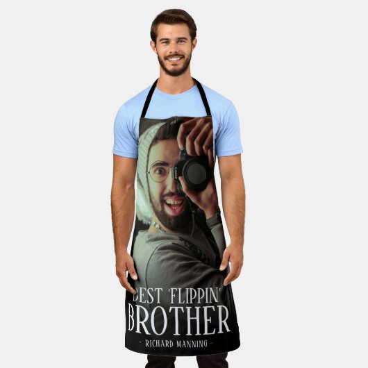 最高のFlippinのブラザー写真 | 名前エプロン エプロン (着用した状態)
