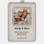 最高のFriend Bestie モダン Framed Keepsake シルバープレートフレームオーナメント (正面)