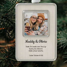 最高のFriend Bestie モダン Framed Keepsake シルバープレートフレームオーナメント