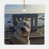 最高のFriend Dog Pet写真パーソナライズされた セラミックオーナメント (裏面)