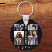 最高のFriend Foreverカスタム6写真コラージュ&名前 キーホルダー (正面)