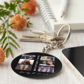 最高のFriend Foreverカスタム6写真コラージュ&名前 キーホルダー (側面)