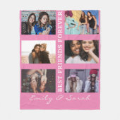 最高のFriend Foreverカスタム6写真コラージュ&名前 フリースブランケット (正面)