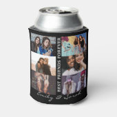 最高のFriend Foreverカスタム6写真コラージュ&名前 缶クーラー (缶裏面)