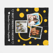 最高のFriend Foreverパーソナライズされた, 3枚の写真と名前 フリースブランケット (正面(横))