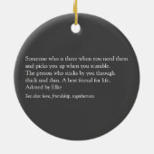 最高のFriend Photo BFF Bestie定義モダン セラミックオーナメント (裏面)