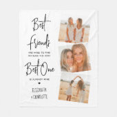 最高のFriends パーソナライズされた Chic 3 Photo Friendship フリースブランケット (正面)