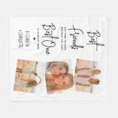 最高のFriends パーソナライズされた Chic 3 Photo Friendship フリースブランケット (正面(横))