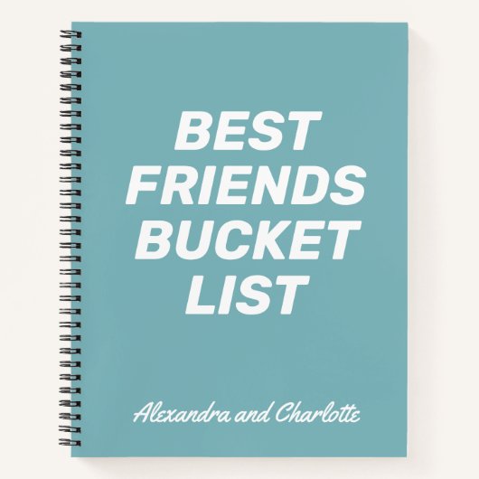 最高のFriends Bucket Listシンプルパーソナライズされた Blue ノートブック (正面)