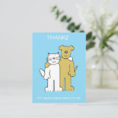 最高のFriends Day 6月8日漫画の猫と犬 ポストカード (スタンド正面)