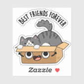 最高のFriends Foreverおもしろい Cat And Box Pun シール (シート)