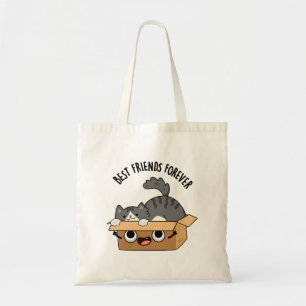 最高のFriends Foreverおもしろい Cat And Box Pun トートバッグ