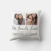 最高のFriends Foreverエレガントスクリプト引用文写真 クッション (裏面)