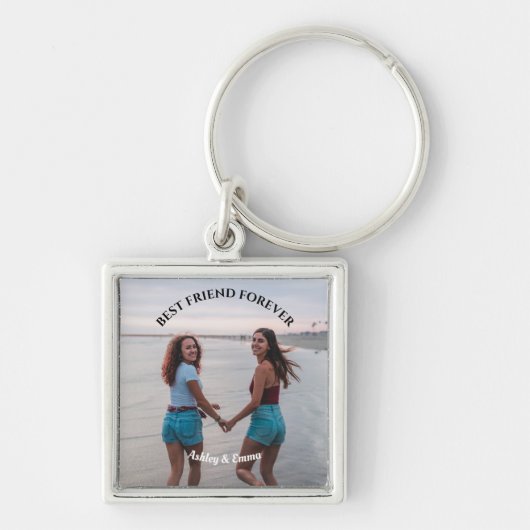 最高のFriends Foreverカスタム写真と名前 キーホルダー (正面)