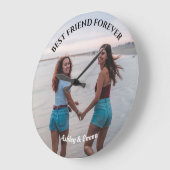 最高のFriends Foreverカスタム写真と名前 ラージ壁時計 (傾斜)