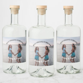 最高のFriends Foreverカスタム写真と名前 リキュールボトルラベル