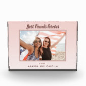 最高のFriends Foreverカスタム写真赤面ピンクのローズ フォトブロック (正面)