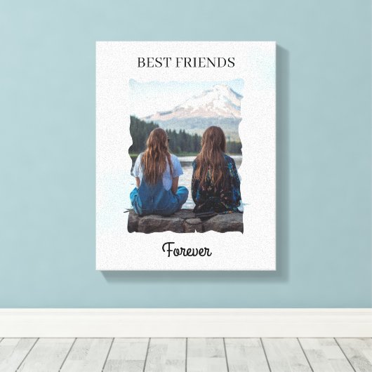 最高のFriends Foreverカスタム写真 キャンバスプリント (インサイチュ (ウッドフロア))