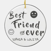 最高のFriends Foreverカスタム 3-Photo Collage セラミックオーナメント (裏面)