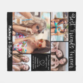 最高のFriends Foreverスクリプトことわざ5枚フォトブラック フリースブランケット (正面(横))