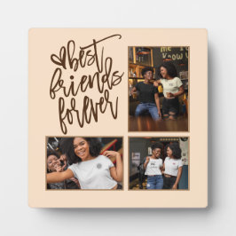 最高のFriends Foreverスクリプト3枚の写真ブラウンクリーム フォトプラーク