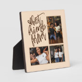 最高のFriends Foreverスクリプト3枚の写真ブラウンクリーム フォトプラーク (正面)