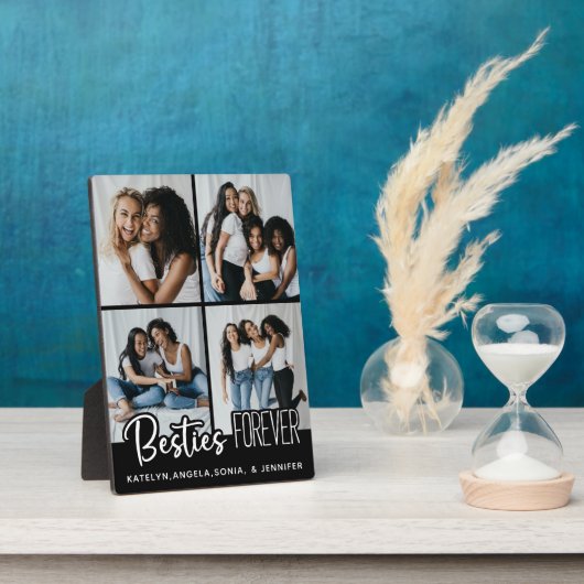 最高のFriends Foreverパーソナライズされた 4フォトコラージュ フォトプラーク (側面)
