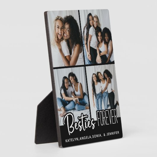 最高のFriends Foreverパーソナライズされた 4フォトコラージュ フォトプラーク (側面)