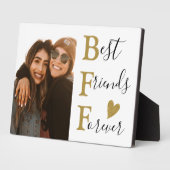 最高のFriends Forever金ゴールドBFFタイポグラフィ写真 フォトプラーク (側面)