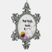 最高のFriends Forever、デイジーグラフィックデザイン、 スノーフレークピューターオーナメント (左)