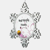 最高のFriends Forever、デイジーグラフィックデザイン、 スノーフレークピューターオーナメント (右)