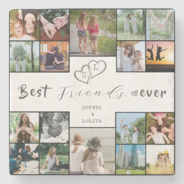 最高のFriends Forever 18-Photo Collage ストーンコースター