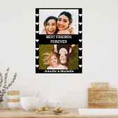 最高のFriends Forever 2カスタム写真と名前の黒 ポスター (キッチン)