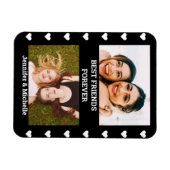 最高のFriends Forever 2カスタム写真と名前の黒 マグネット (横)