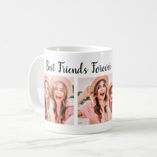 最高のFriends Forever 3つの写真名 コーヒーマグカップ (正面左)